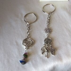 Silver Keychain Set with Charms